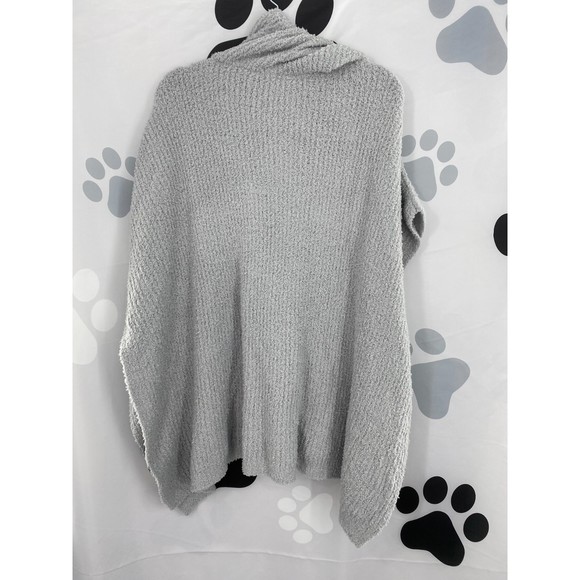 Charter Club NWT Hooded Knit Poncho Pull On Super Sof Solid Gray One Size New - Picture 5 of 10